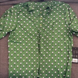 Green Golf Ball Pattern Polo Shirt